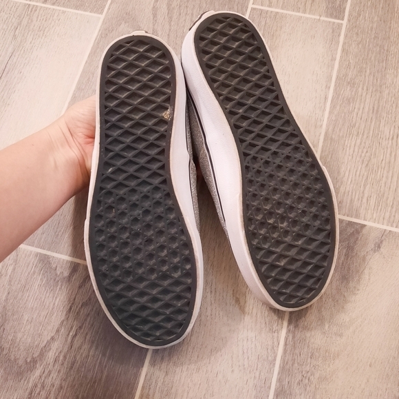 Vans Silver Glitter Lace Up Sneakers 3 - Picture 4 of 8